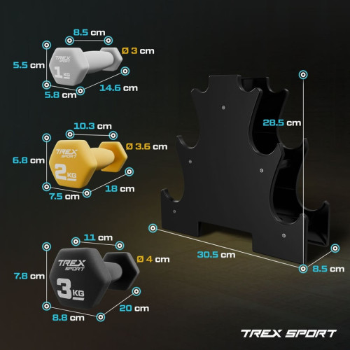 Гантель  TREX Sport TX-V120VS с подставкой 12 кг - фото №11